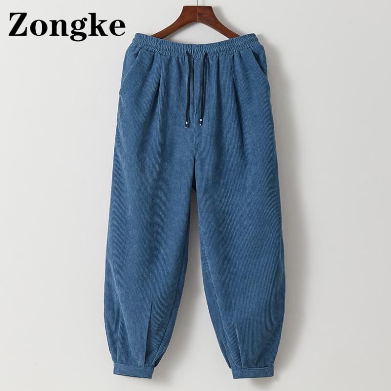 

Men's Pants Zongke Corduroy Casual Men Clothing Trousers Hip Hop Streetwear Joggers Size M-5XL 2022 Spring Arrivals, Black