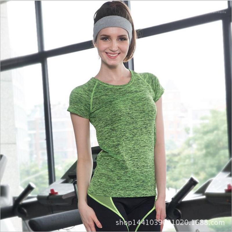 

New Dry Quick gym t shirt compression tights women' sport shirts running short sleeve t-shirts fitness women t-shirts tops1, As photo