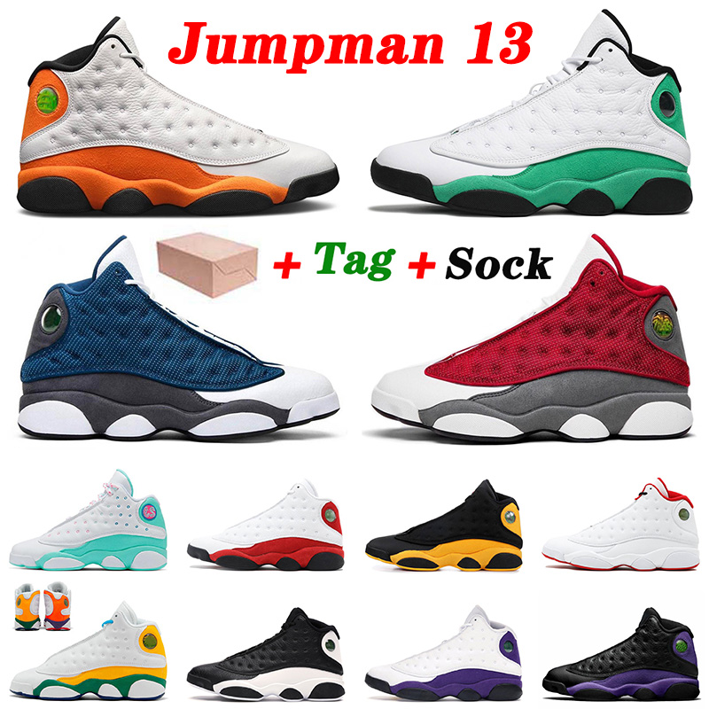 

WITH BOX 2021 New Arrival Basketball Shoes 13 13s Starfish Jumpman Sport Flint Mens Women Soar Green Playground Chicago Trainers Sneakers, D1 red flint 40-47