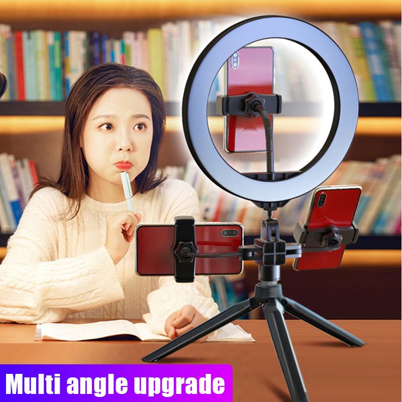 

10 Inch LED Ring Light Lamp Selfie Camera Phone Studio Tripod Stand Dimmable Adjustable Angle SGA998
