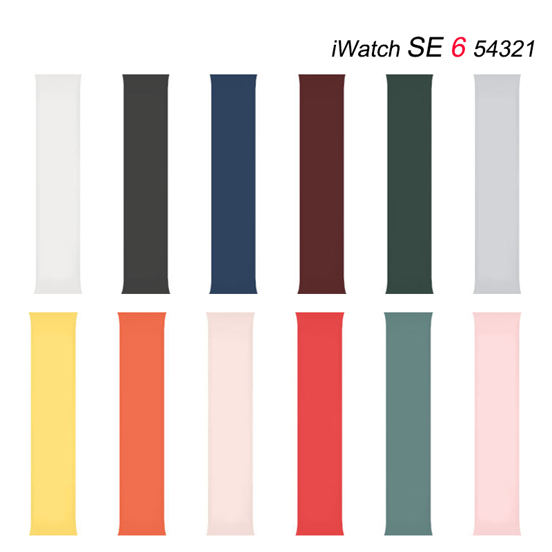 

Solo Loop Strap iWatch Elastic Silicone Watchband Bracelet for Apple Watch Series 6/SE/5/4/3/2 38 40 42 44mm Watch Band