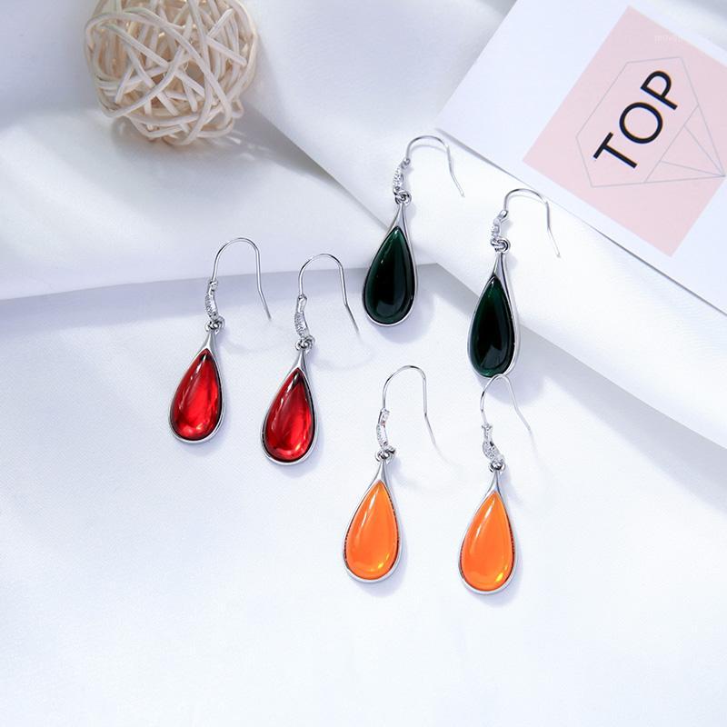 

kissme 2020 New Dangle Earrings For Women Gifts Red Green Yellow Resin Teardrop-shaped Drop Earrings Fashion Jewelry Accessories1