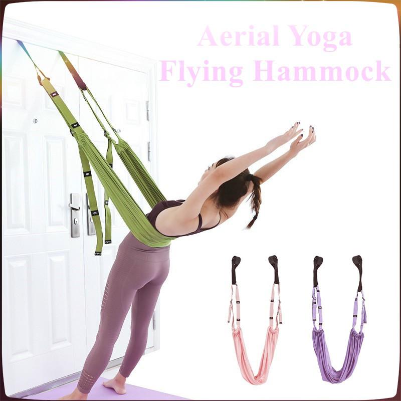 

Adjustable Aerial Yoga Strap Hammock Swing Anti Gravity Yoga Hammock Indoor Sports Inversion Trapeze Aerial Fitness, Red