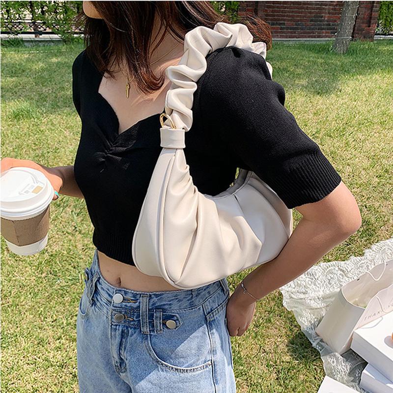 

2021 summer new pure color women's bag Single Shoulder Bag Messenger personality fashion, versatile daily travel, Black
