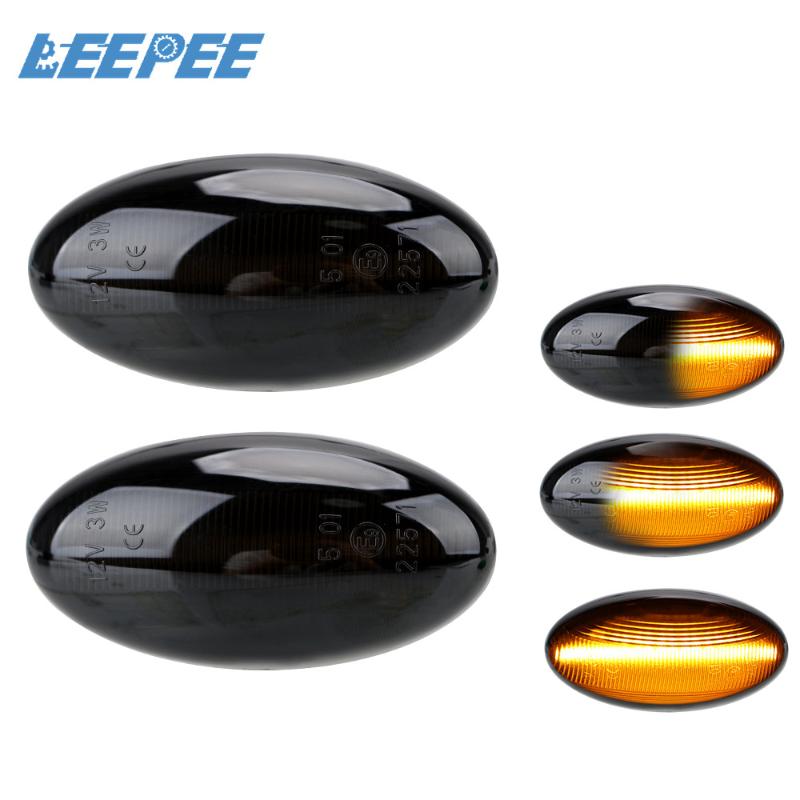 

A Pair Turn Indicators LED Car Dynamic Side Marker Flowing Water Turn Signal Blinker Light Signal Lamp For C1 C2 C3, As pic