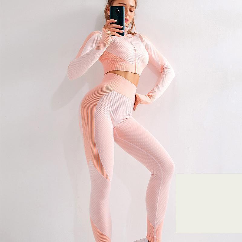 

2PCS Seamless Yoga Set Patchwork Sportwear Women Set Workout Clothes For Women Running Fitness Gym Suit Activewear High Waist1, Black green