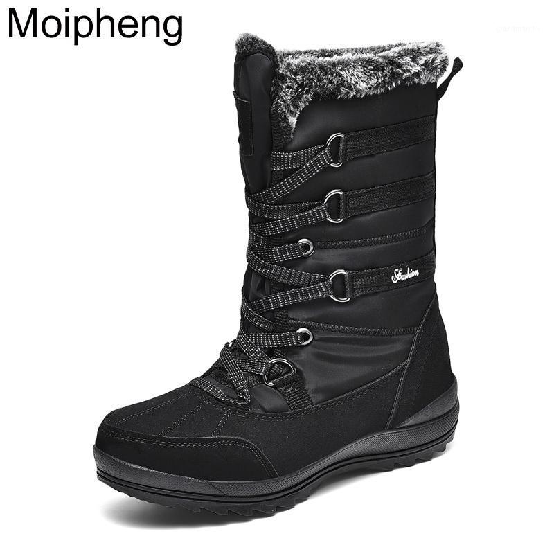 

Moipheng Womens Platform Winter Boots Cow Suede Mid-Calf Combat Boots for Women Warm Plush Women Botas De Mujer Snow1, Beige