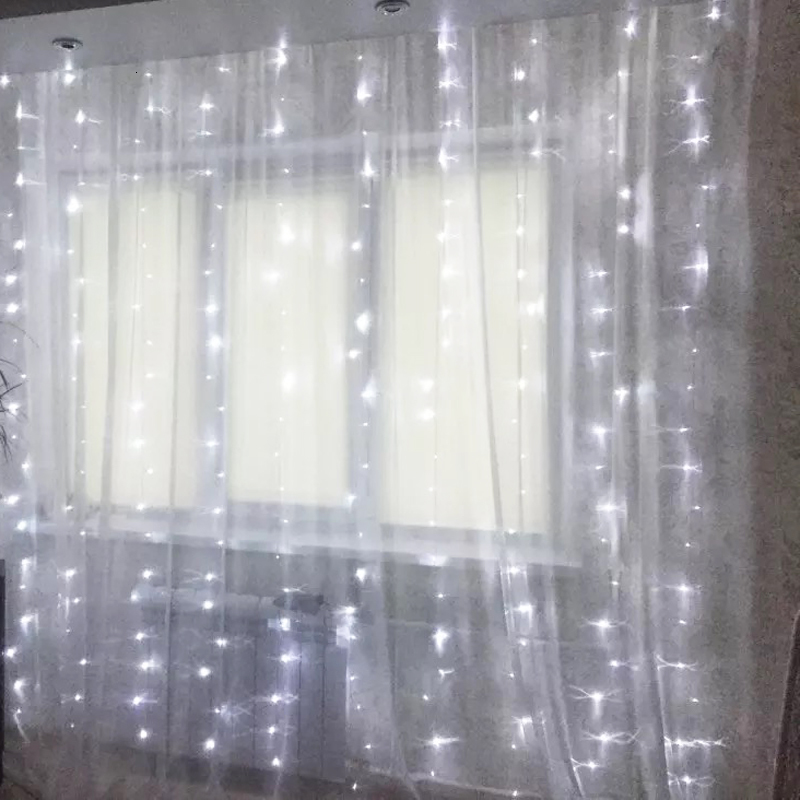 

2021 6m Christmas Garlands Icicle Curtain Led Fairy Lights to the Fourth Wedding Decorations New Year Light Holidays P1QY