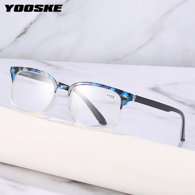 

YOOSKE fashion women's Reading Glasses PC Transparent Eyewears Round Frame Presbyopic Optical Eyeglasses With Diopters +125 175