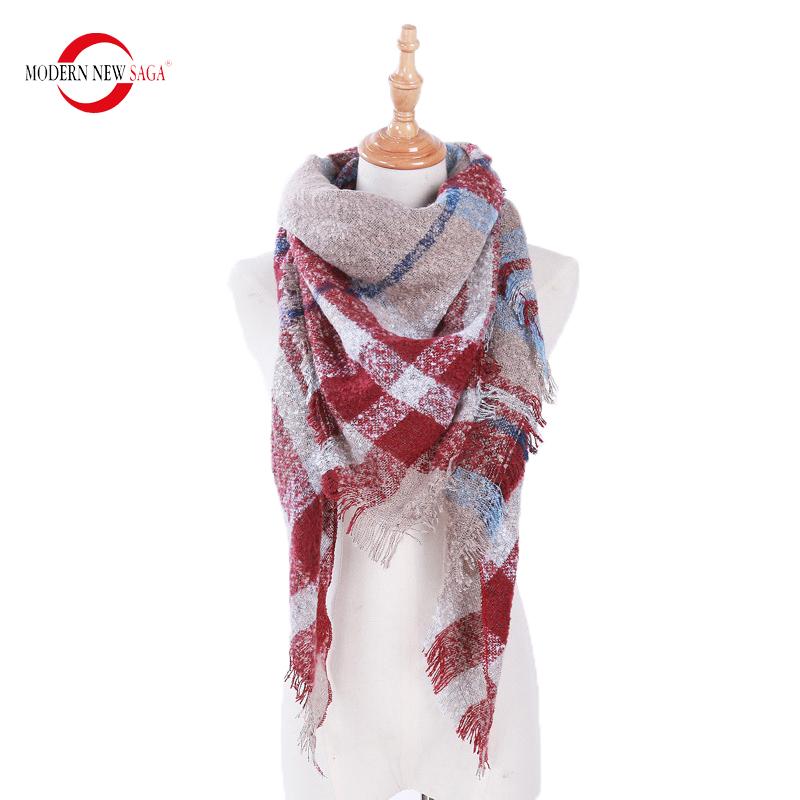 

2020 Women Scarf Winter Plaid Scarf Autumn Head Shawl Fashion Hair Winter Luxury Scarfs For Ladies Designer Russian Style