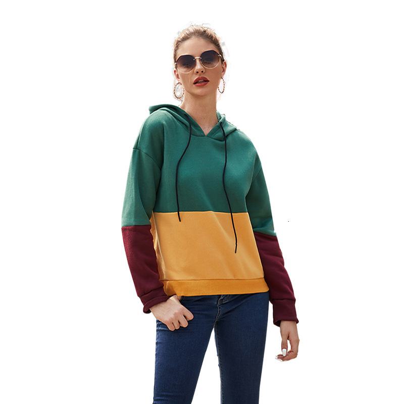 

2021 New Fashion Harajuku Winter Hoodie Women Blouse Style Sweatshirt Autumn Streetwear Stitching Warm Hoodies Pullovers Qxgm, 3 colors