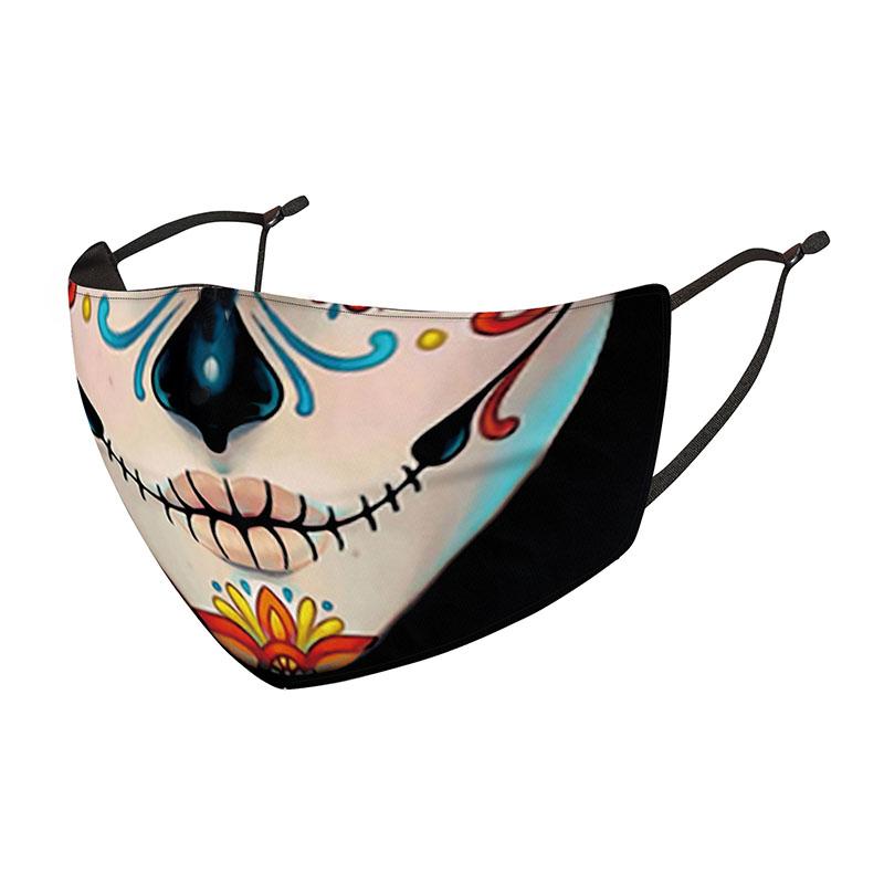 

3D dimensional mask for Halloween face designer masks Christmas skull PM2.5 dustproof can be washed and reused 18 Style