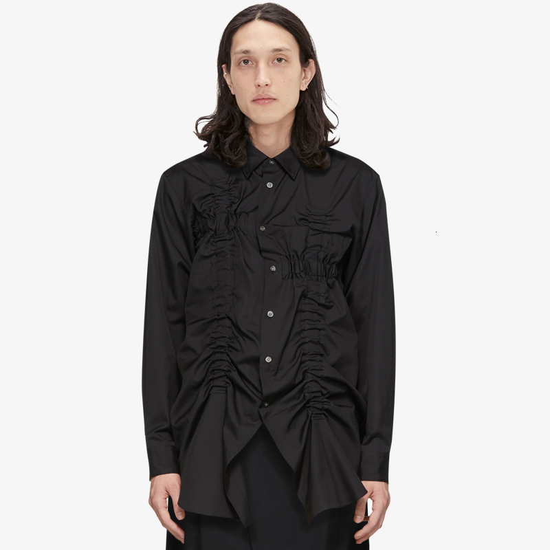 

2021 New S-7xl!! Man of Medium Length Loose Shirt Plied ZVDA, Black