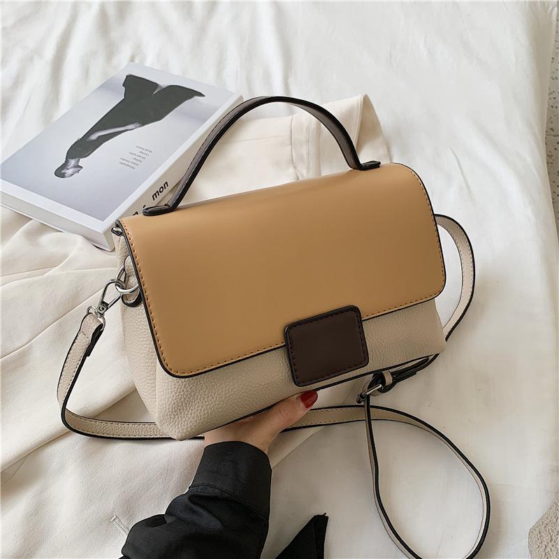 

2021 Popular Women's New Bag Style Fashion Shoulder/crossbody Bag Women's Net Red Contrasting Color Portable Square Sling, Blue