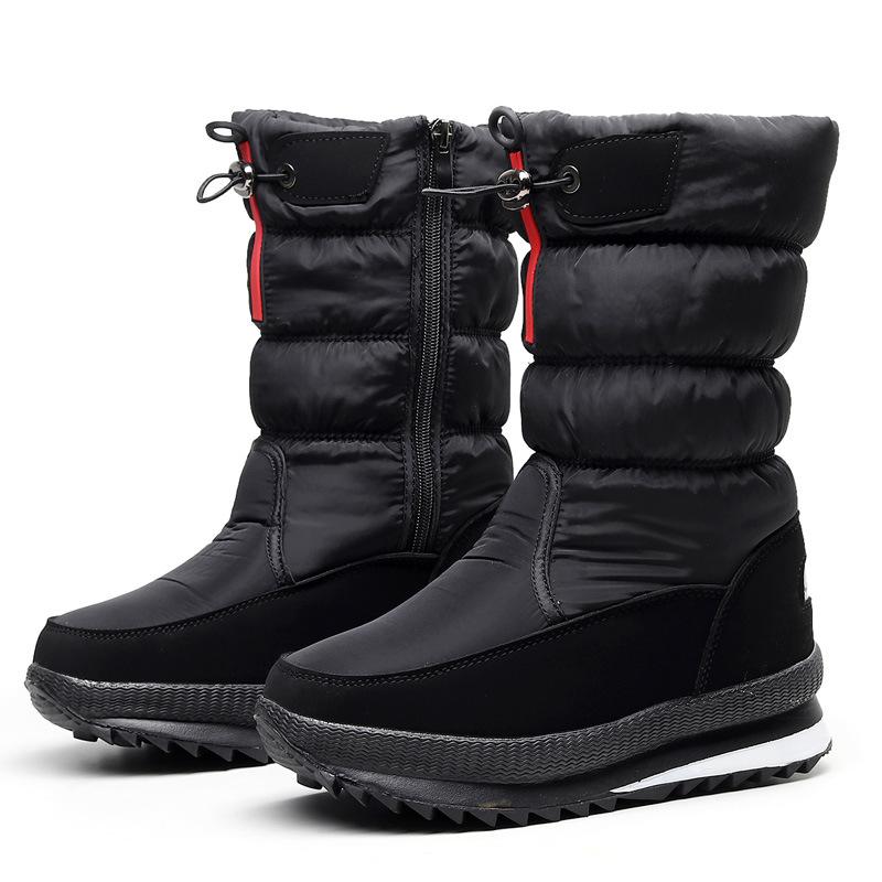 

2020 Winter Boots Women Winter Shoes Mid-Calf Waterproof Snow Boots Warm Fur Female Shoes Woman Footwear Size 40 41, Pink