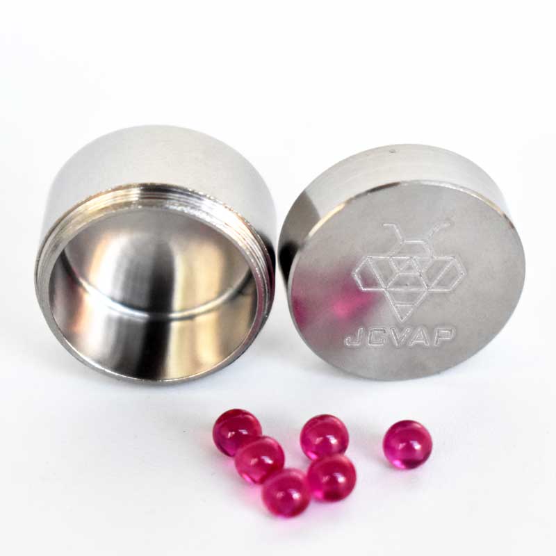 

JCVAP RIO Gr2 Titanium Jar with 4mm Ruby Terp Pearls Titanium Container Metal box for Ruby or SIC Balls Quartz Beads Insert