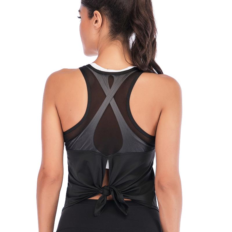 

New Women Fitness Sports Shirt Sleeveless Yoga Top Running GymShirt Vest Athletic Undershirt Yoga Gym Wear Tank Top Quick Dry, Black