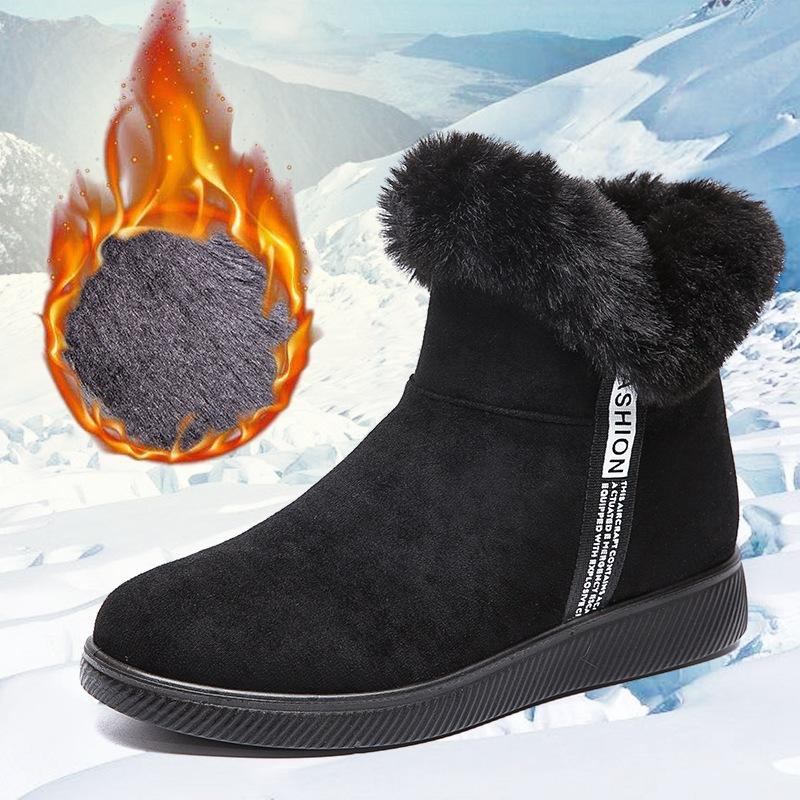 

YeddaMavis Black Women Snow Boots Women Shoes Warm Plush Fur Ankle Boots 2020 New Female Casual Shoes Winter Woman