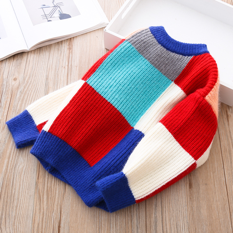 

Girls' Sweater Autumn Round Neck Knitted Pullover