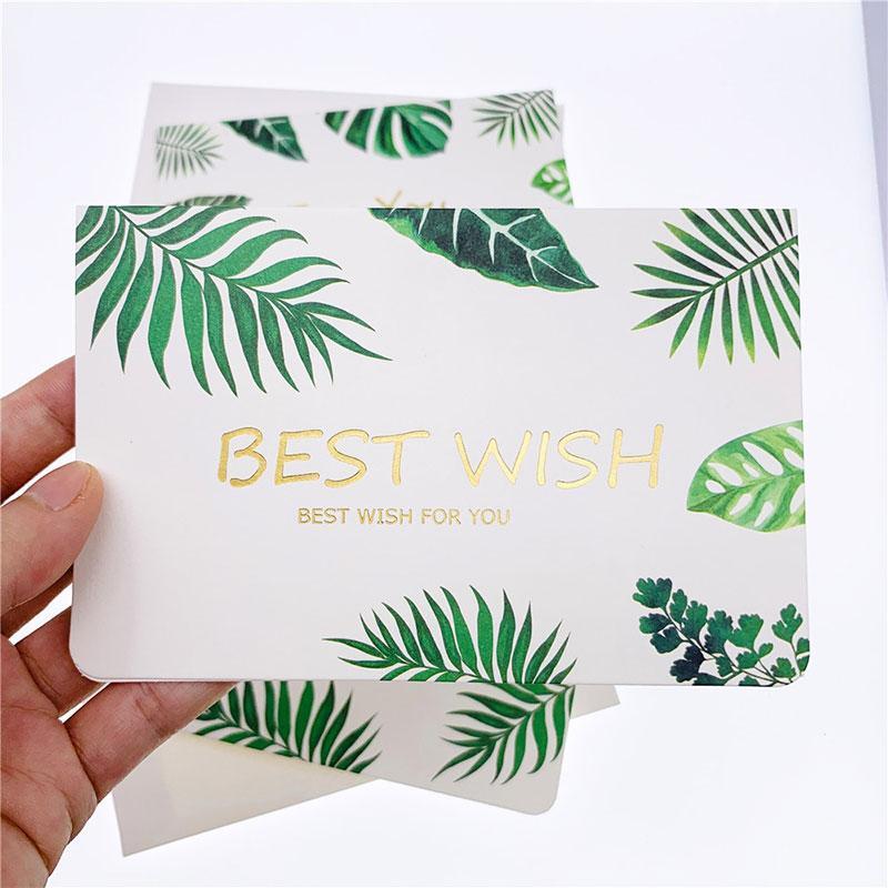 

1pcs Festival Greeting Cards Simple Bronzing Fold Wedding Party Thanksgiving Supplies Diy Invitation Cards With Envelope1