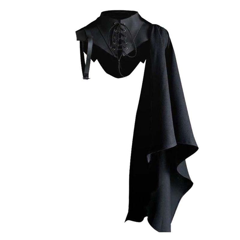 

Medieval Armor Black Cloak Single Shoulder Retro Cape Gothic Punk Renaissance L41B