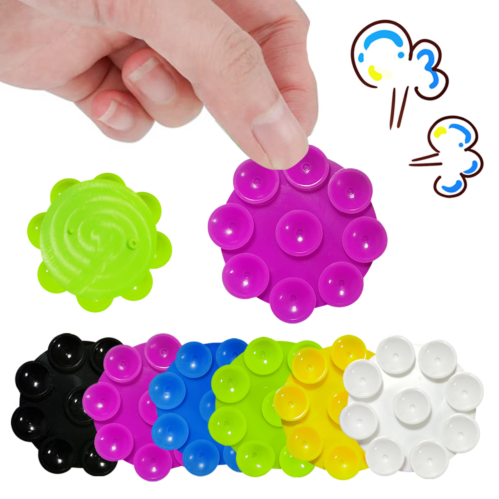 

Suction Cup Square Silicone Sheet Fidget Toy Children Stress Relief Squeeze Toy Antistress Soft Squishy
