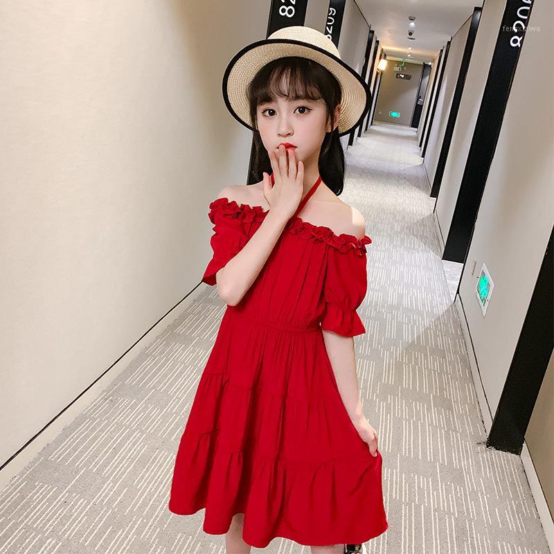 

Girl's Dresses Teenage Girls Princess Summer 2021 Clothing Size 8 10 11 12 14 Years Kids Off Shoulder Ruched Party Dress Baby Big Girl1, Pink