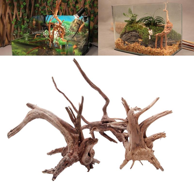

Natural Tree Trunk Driftwood Aquarium Fish Tank Reptile Cylinder Making Roots Plant Wood Decoration Ornament