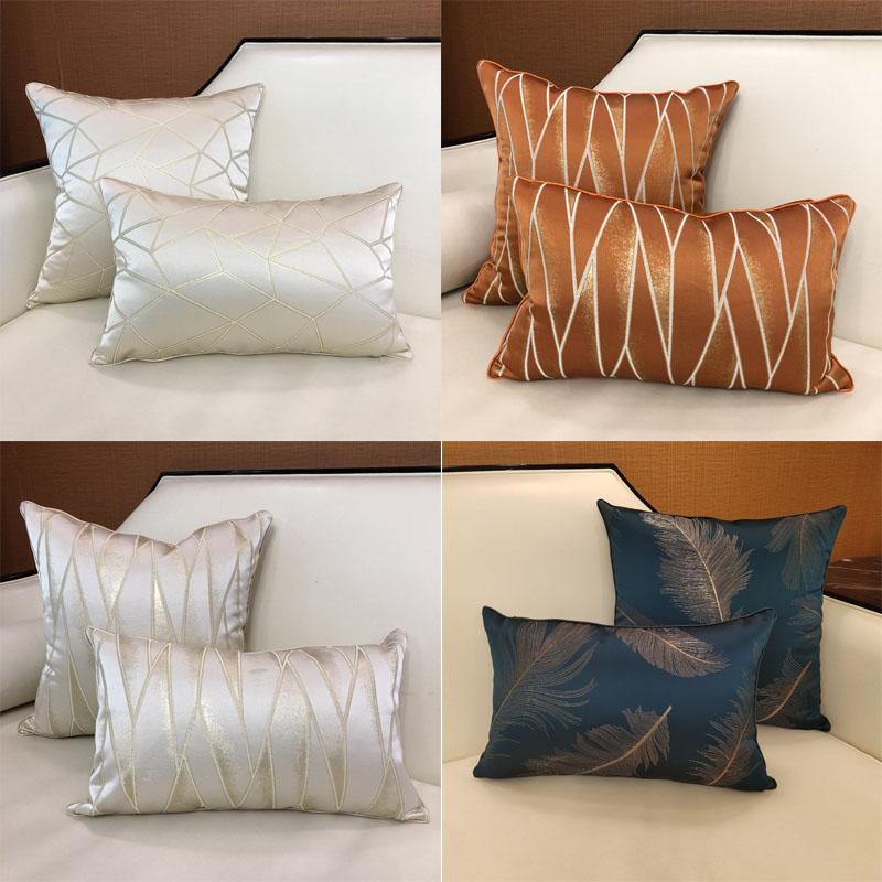 

30x48/45x45cm Geometric Jacquard Sofa Cushion Cover Luxury Throw Pillow Cases/Cover Decorative Home Hotel Office Seat, Color-09