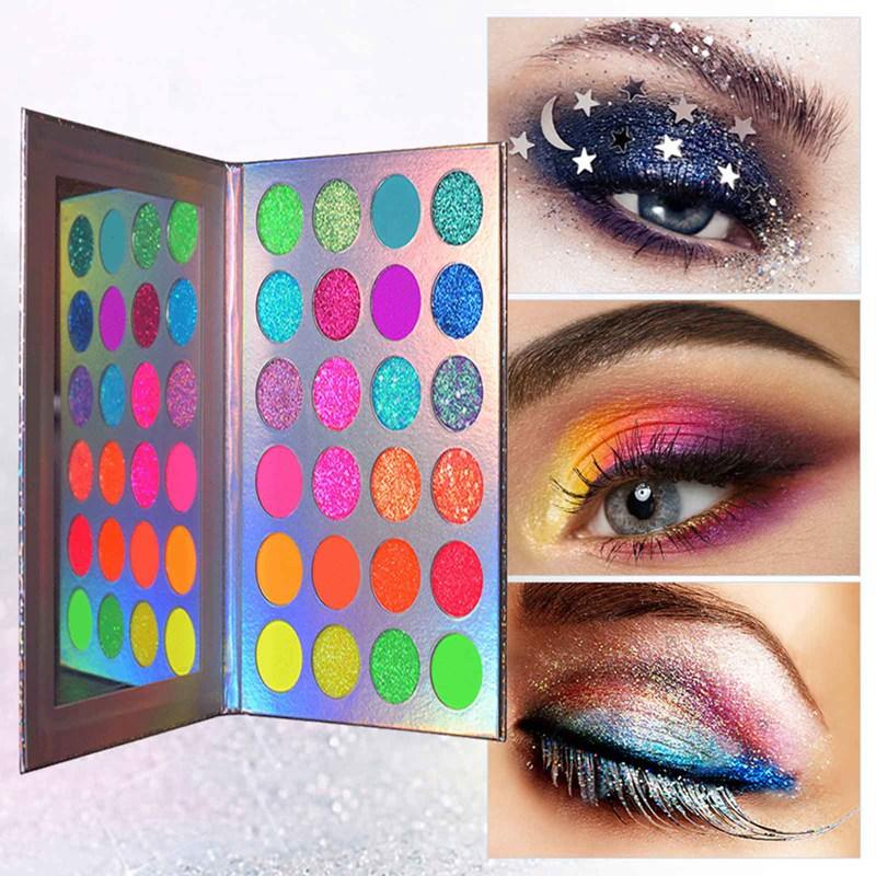 

Club Colorful Eyeshadow Palette Matte 24 Colors Shimmer Blendable Bright Eye Shadow Pallete Silky Powder Pigmented Makeup Kit, Army green