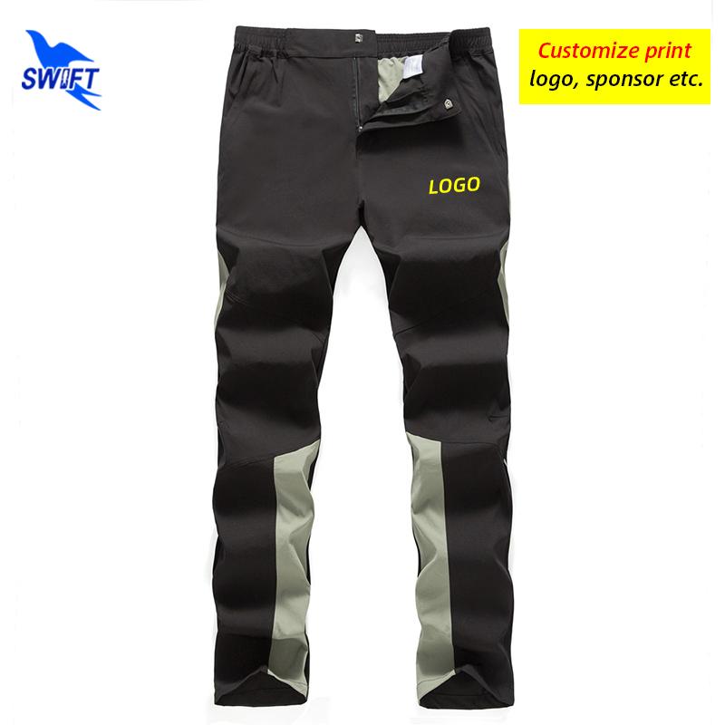 

Customize LOGO Men Breathable Quick Dry Hiking Pants Outdoor Sports Fishing Camping Bottoms Cycling Reflective Trousers, As picture