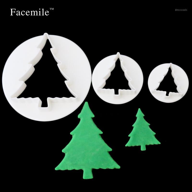 

Wholesale- Christmas Tree Shaped Plastic Mold Cookie Cake Mold Jelly Pastry Baking Cutter Mould Tools 030601