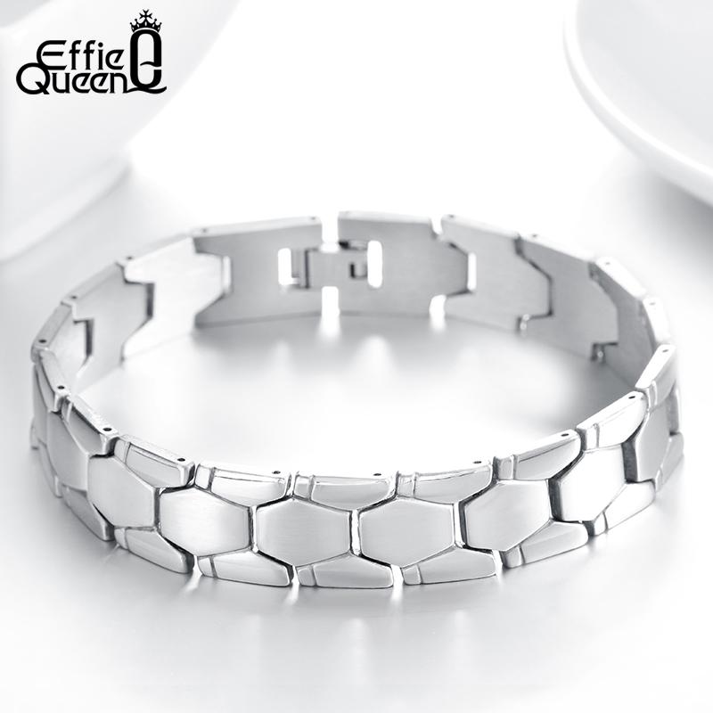 

Effie Queen Brand Wristband Design Stainless Steel Bracelets For Men Male Fashion Gift Jewels FB77