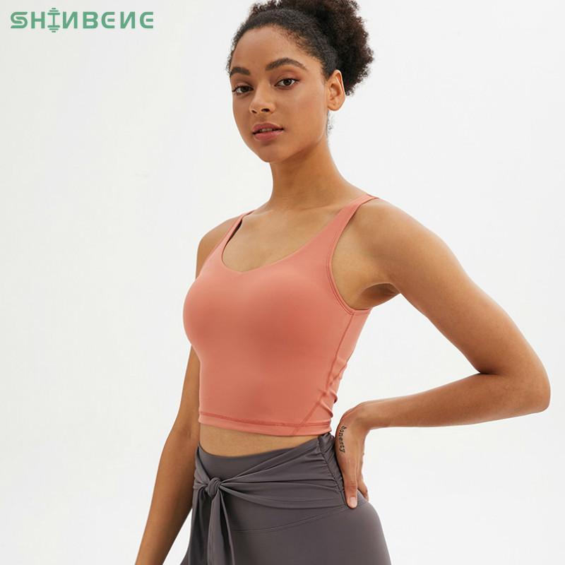 

SHINBENE ESSENTIAL Plain Yoga Fitness Gym Crop Top Sports Bras Women Anti-sweat Padded Push Up Workout Athletic Bras Crop Tops1, Baimu grey