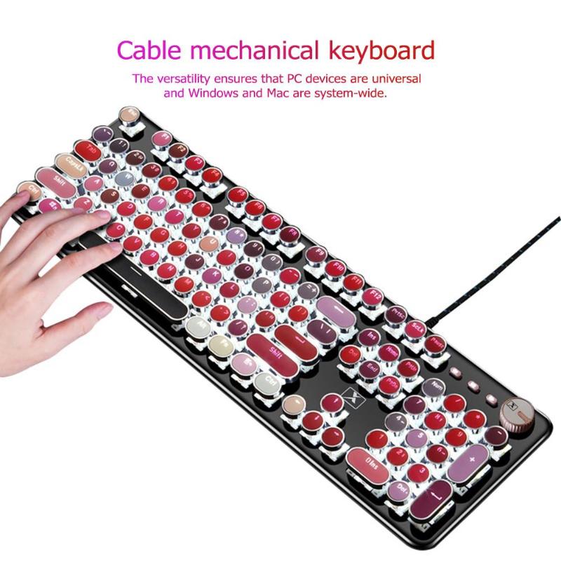 

K520 104 Keys Blue Switch USB Wired Mechanical Keyboard for Computer PC Gamers Uniform Height of Light Transmission Precise