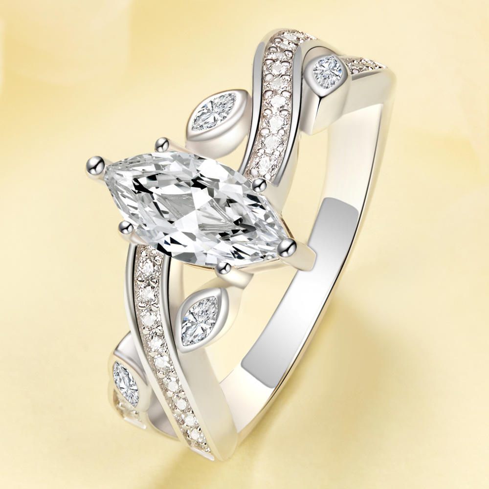 

European and American hot ring s925 sterling silver ring with micro-inlaid horse eye zircon hand jewelry, engagement, wedding anniversary ri