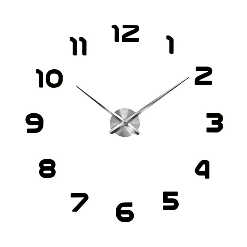 

Modern 3D Large Acrylic Mirror Surface Wall Clock Sticker Home Office Decor