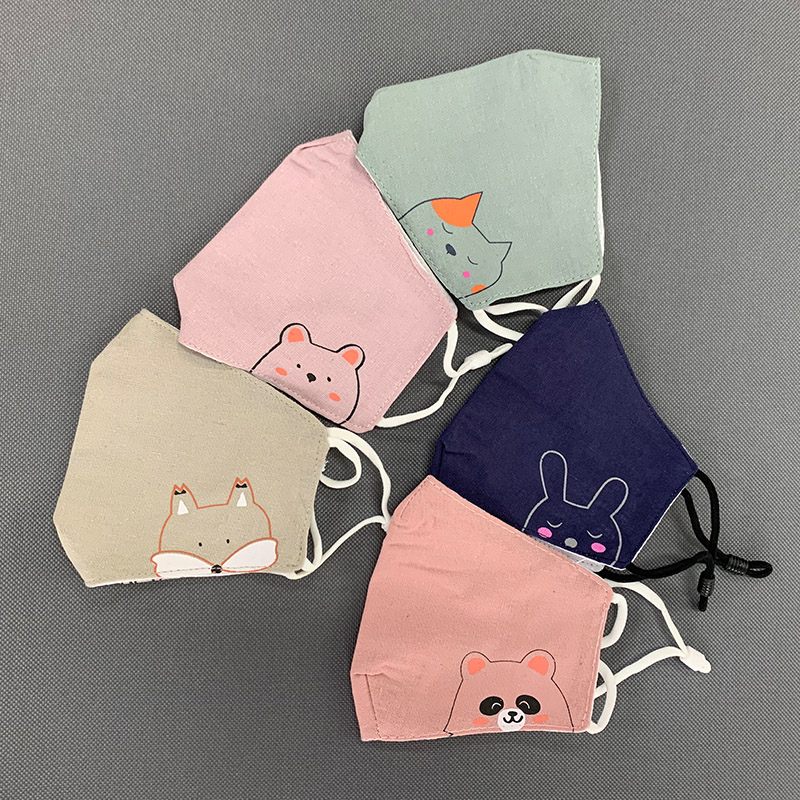 

kids face mask designer face masks Spring and summer children Cartoon printed folding ear strap adjustable cotton student stereo mask pandom