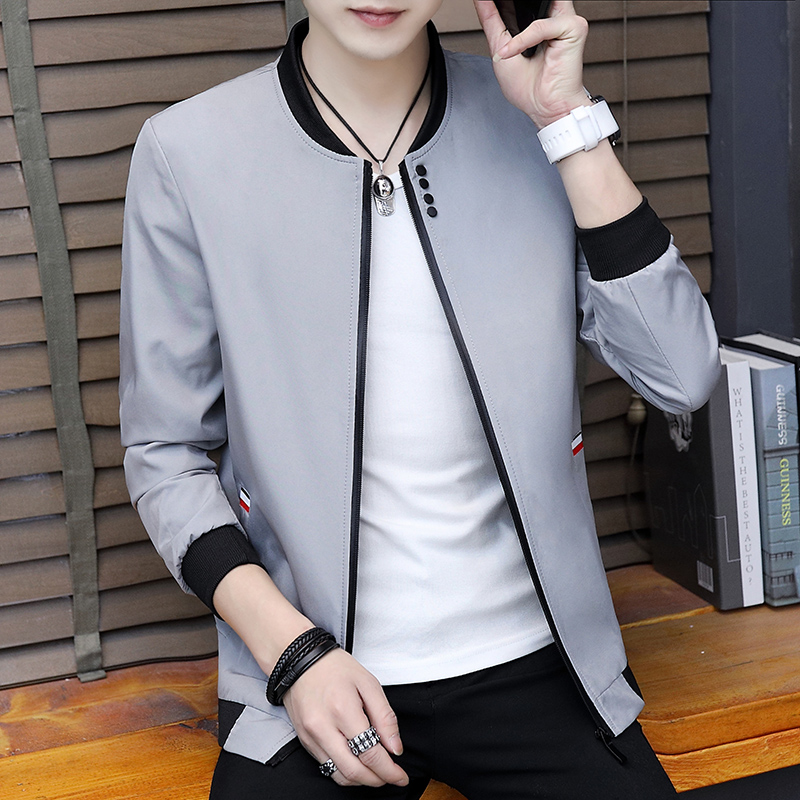 

2020 Autumn Cotton Jacket Men Slim Casual Baseball Jackets For Men Stand Collar With Zipper Coat Fashion Men Clothing -4XL, Black