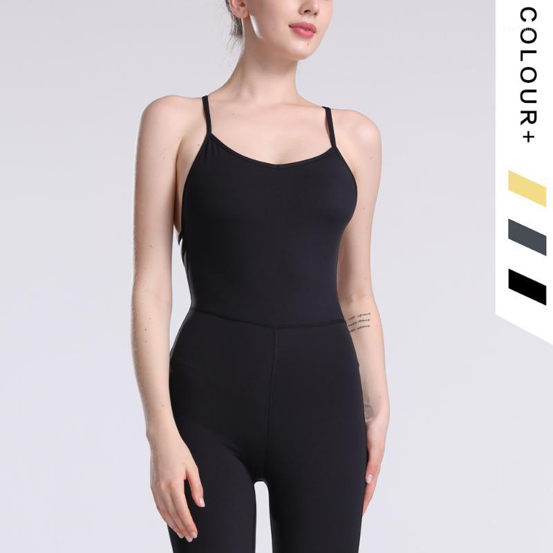 

Women Yoga Set 2020 new style Halter one-piece yoga wear women' sling with chest pad aerial exercise fitness suit1