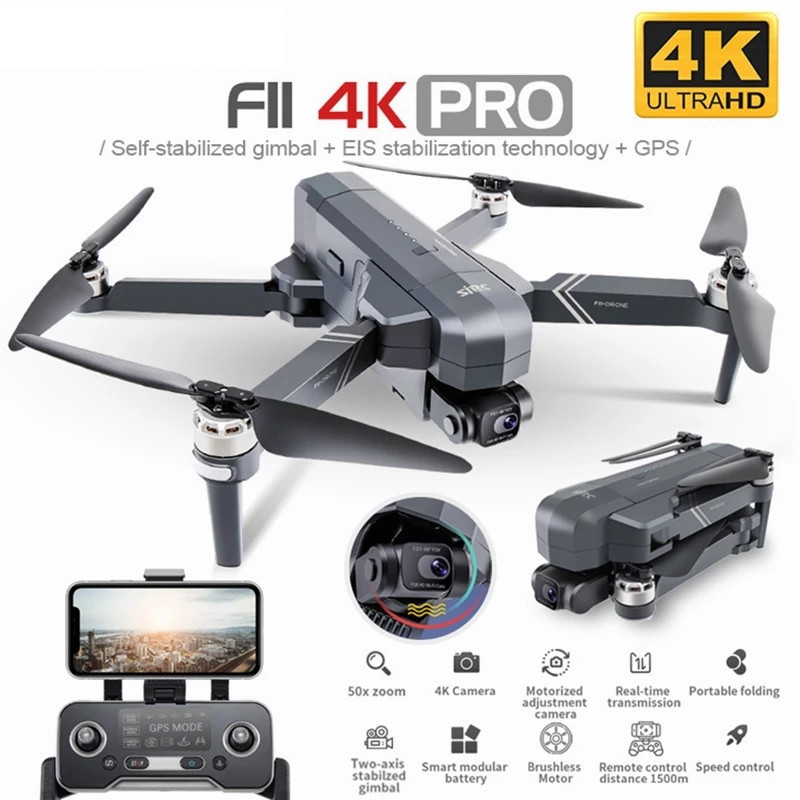 

SJRC F11 4K PRO GPS Drone with 5G Wifi FPV 4K HD Camera Two-axis Anti-shake Gimbal F11 Brushless Quadcopter VS SG906 Pro 2 Dron 201208, F11 1080p box