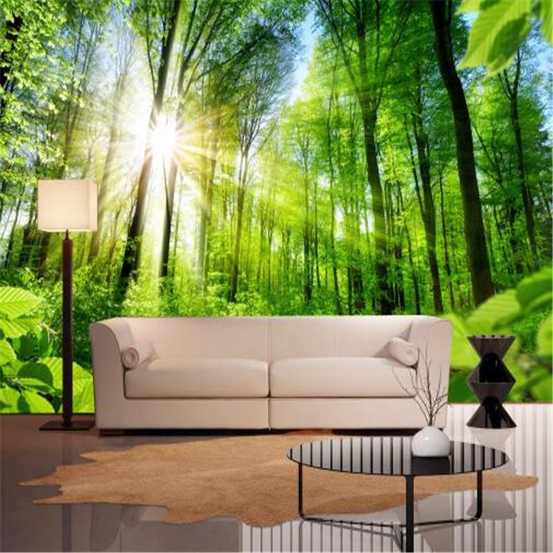 

Custom Photo Wallpapers for Wallls 3D Wallpapers Nature Trees 3D Wall Mural for Living Room Home Decor Bedroom Forest Landscape, As shown