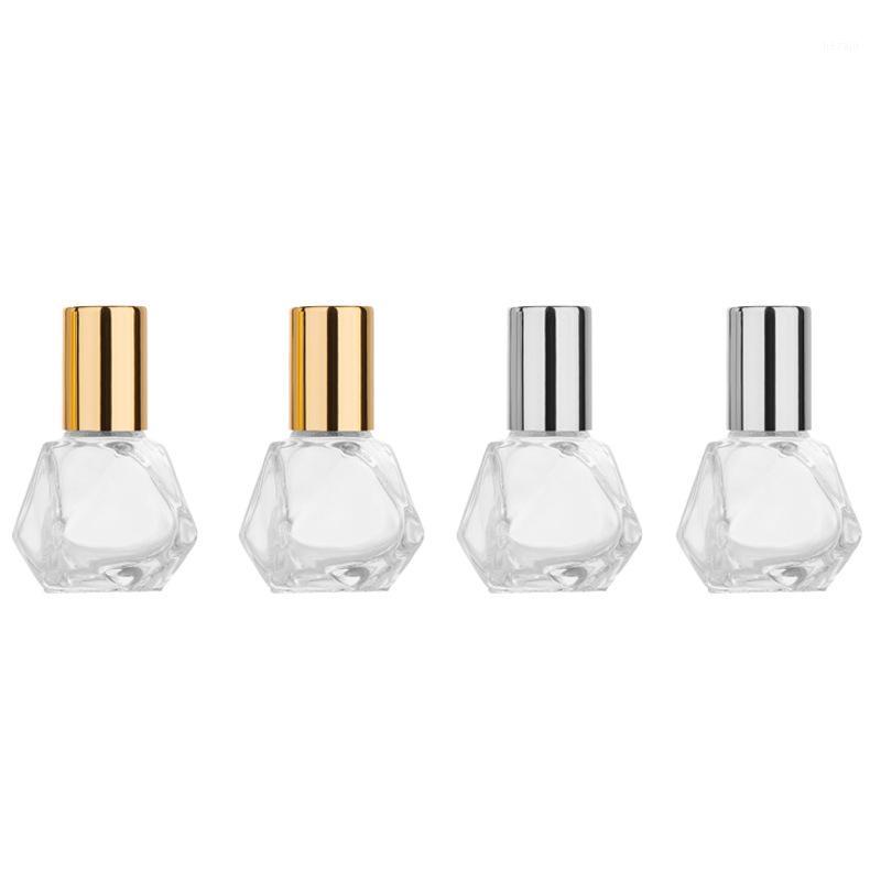 

MUB-5ml Mini Glass Roll-on Bottles Alloy Cover Refillable Essential Oils Bottle Travel Empty Cosmetic Containers Perfume Bottle1