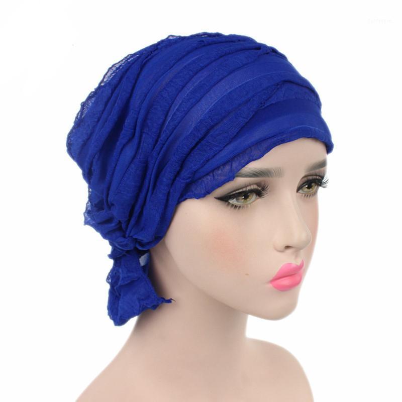 

Fashion Women Summer Elegant Retro Bouffant Casual Chiffon Solid Breathable Skullies & Beanies Hats Sleep Caps Lady Girls Turban1, Black