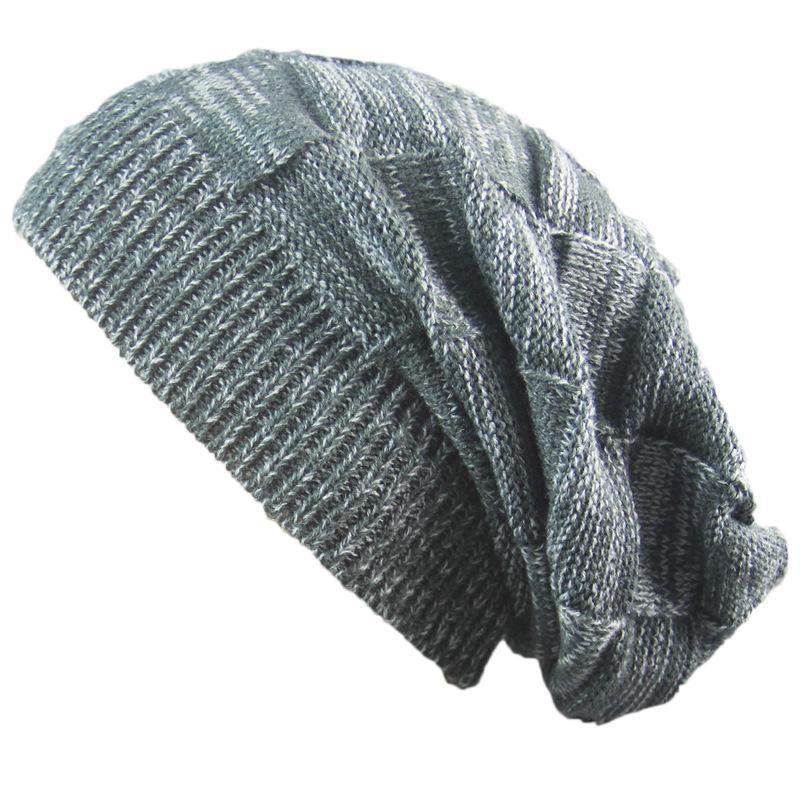 

Two-color pleated hat warm pullover hat street dance square knit wool