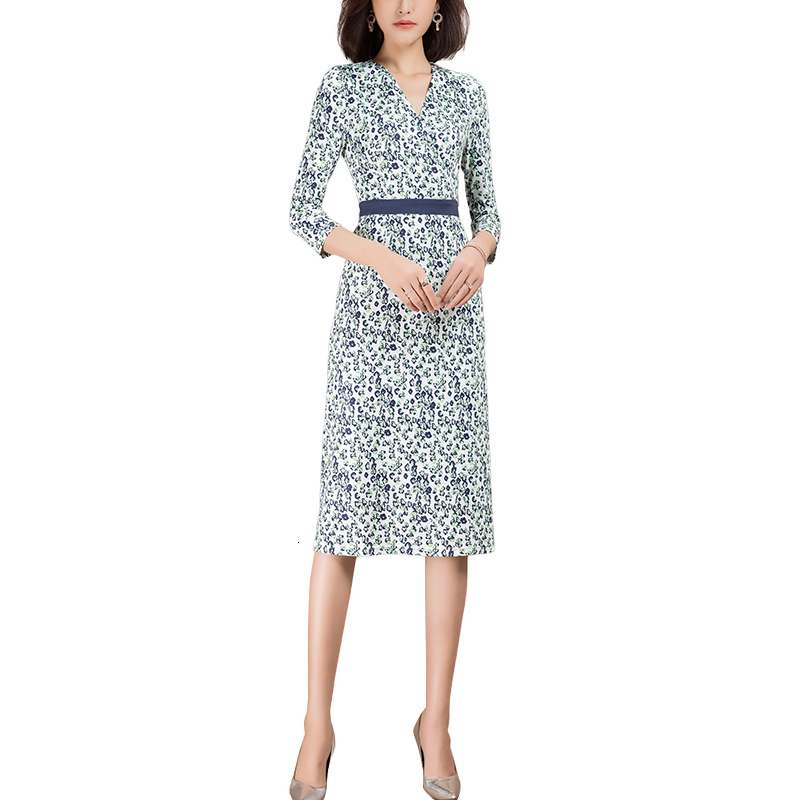 

New Spring Fashion Three Quarters Neck in Floral Mesh Women 8w4v, White