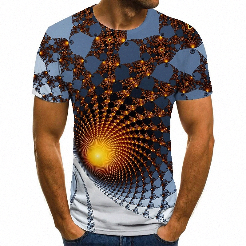 Chemise T-shirt pour hommes 3D Imprimer Géométrique col rond décontracté quotidien quotidien 3D imprimé imprimé à manches courtes domestibles déc