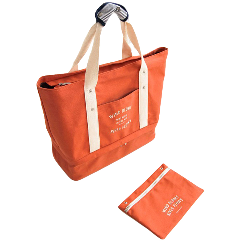 Women Folding Travelling Waterproof Tote Bag Female Large Canvas Handbag Travel Bag-image-749034993
