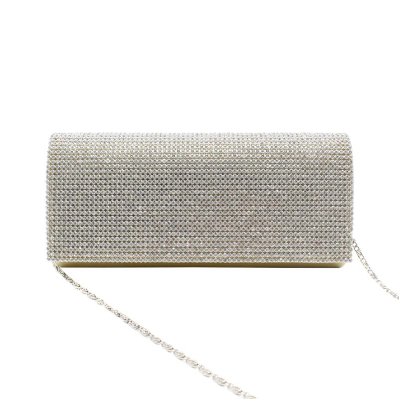 

hot sale lady diamonds crystal evening bag fashion woman female rhinestone PU leather clutch bag, Black