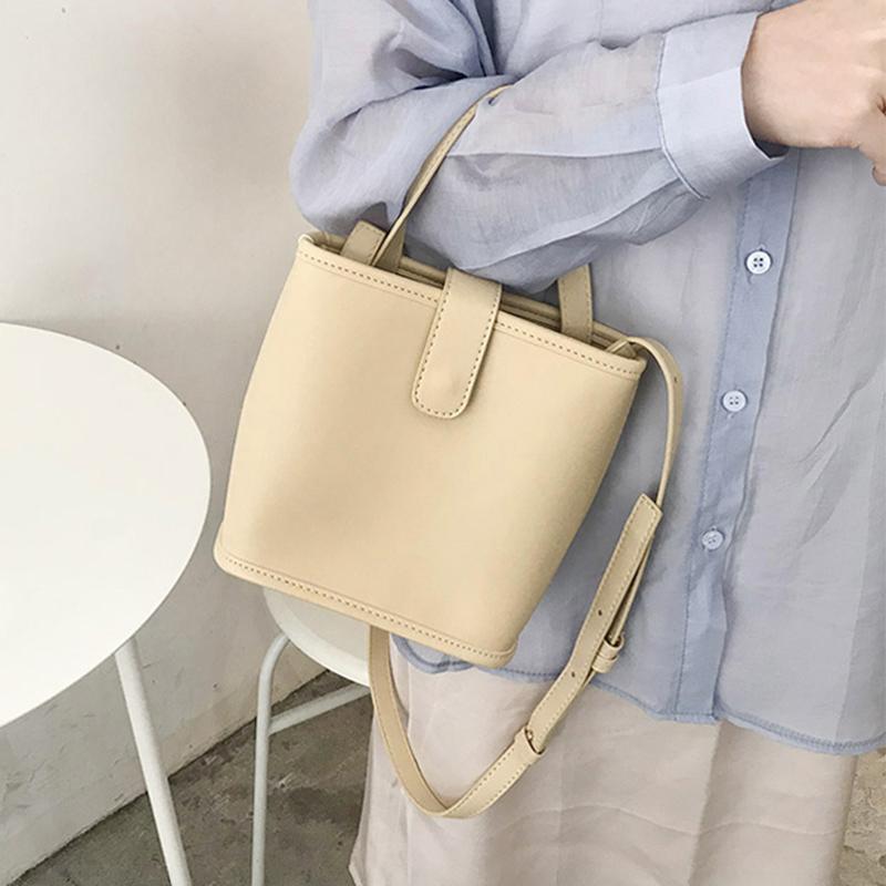 

Kpop Women Handbag Small Shoulder Bag PU Leather Casual Tote Brand Designer Handbags female Messenger Crossbody Bags Black Bolsa, Beige